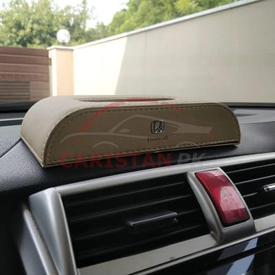 Honda Leather Car Tissue Box Beige 1